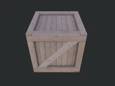 Wooden Box 01 Low-poly 3D model purchase