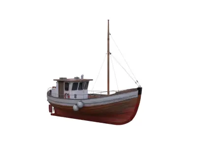 Fishing boat Low-poly 3D model purchase