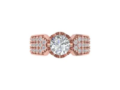 Solitaire Art Deco ring 3D print model get