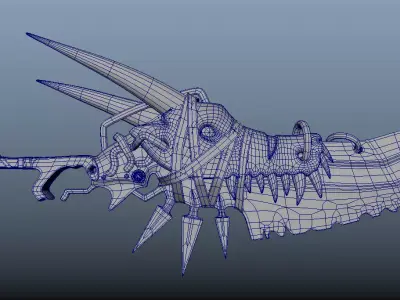 Relic Weapon Ritual Cleaver Low-poly 3D model