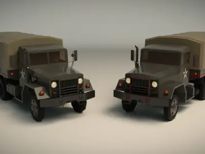 Low Poly Military Truck 02 Low-poly 3D model