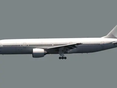 ANIMATED Boeing 777-200ER - Blank Livery 3D model