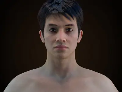 Cinematic Male 003 - Advanced Body Rig - Face Rig - GUI 3D model