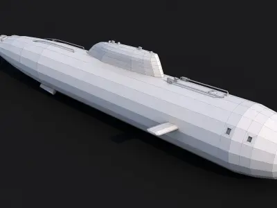Submarine Low-poly 3D model