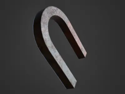 Magnet metal hook Low-poly 3D model