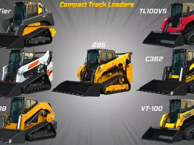 Compact Track Loaders 7 in 1 3D Model Pack