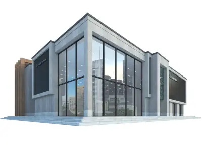 Modern Commercial Building No10 Low-poly 3D model