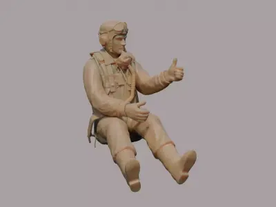 US WWII Fighter Pilot 3D print model