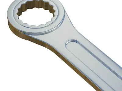Silver Wrench Low-poly 3D model