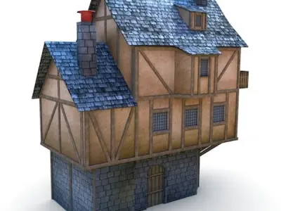 Medieval Building 25 Barbican Low-poly 3D model