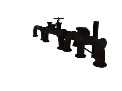 rusty pipes 3D model