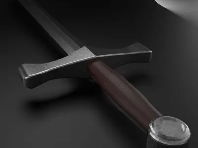 Sword Low-poly 3D model 18
