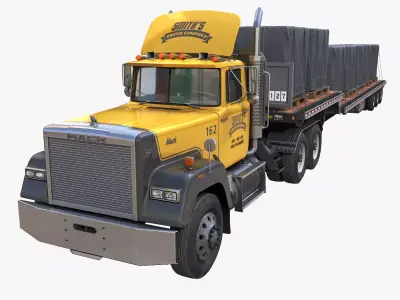 SuperLiner dropdeck trailer Low-poly 3D model