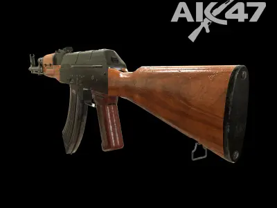 russian rifle ak47 Kalashnikov  low poly   Low-poly 3D model
