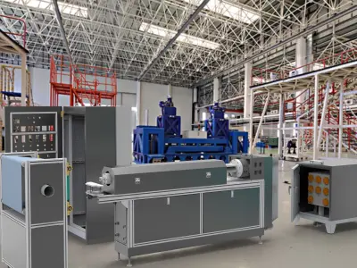 Melt-blown fabric extrusion molding machine  3D model