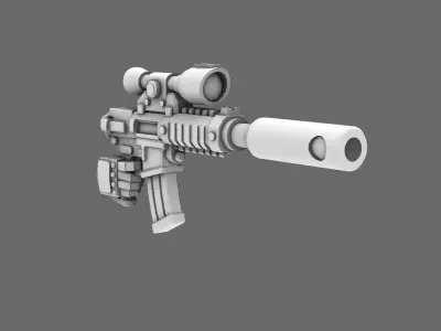 Space Knights AR Style Huntsman Rifle RIGHT 3D print model