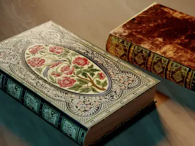 Old Books Low-poly 3D model