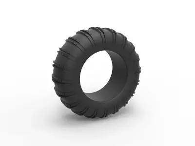 Dune buggy rear tire 22 Scale 1 to 25 3D print model