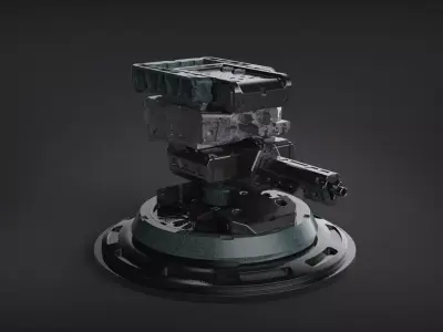 Robot mech botic Turret scifi plasma 3D model