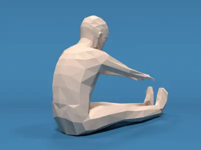 Low Poly Kid Stretching Low-poly 3D model