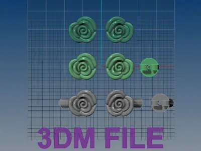 Rose Stud Earring 3D print model