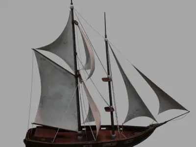 Sailing Ship  Low-poly 3D model