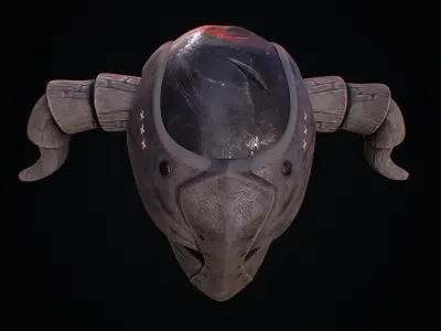 Horn Helmet Low-poly 3D model