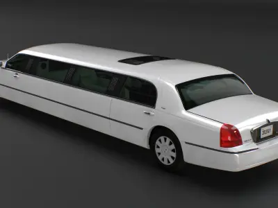 Luxury Lincoln Stretch Limousine Rigged for Maya 3D model