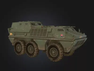 OT 64 SKOT 8x8 Amphibious APC  Modified Command Variant Low-poly 3D model
