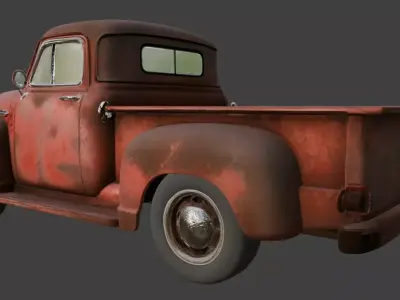 Vintage Rusty Pickup Truck 3D Model 3D model 28