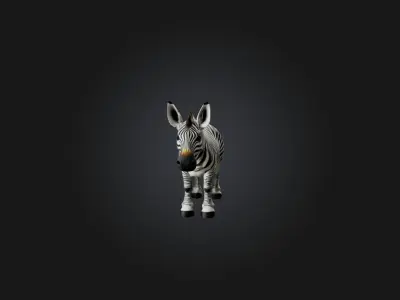 Realistic Zebra Model Low-poly 3D model