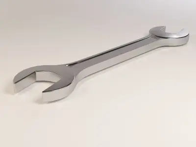 Wrech stainless steel handle Low-poly 3D model