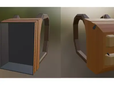 Backpack Low-poly 3D model 9