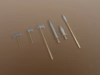 Low-Poly Weapons Pack 3D model