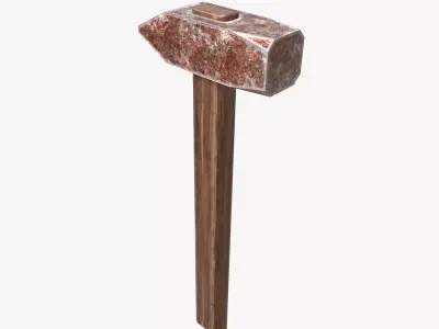 Rusty Hammer Low-poly 3D model