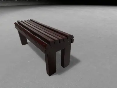 CITY Street Bench Wood SoftField Low-poly Free low-poly 3D model