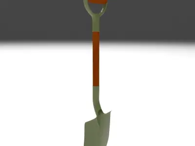 Shovel Low-poly 3D model 11