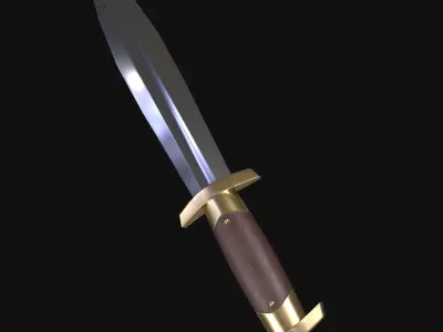 Medieval Dagger Stylized PBR Low-poly 3D model
