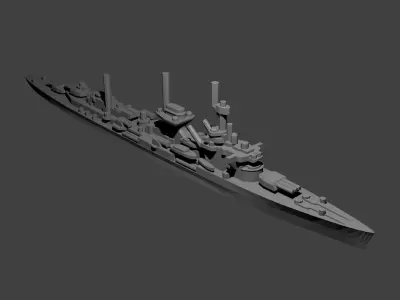 German Leipzig Class Cruiser Warship 3D print model