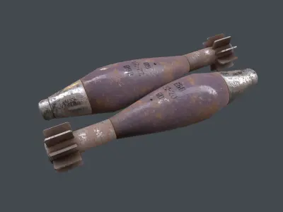 Mortar Projectile 60mm 3D model purchase