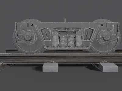Train Bogie 18 Low-poly 3D model