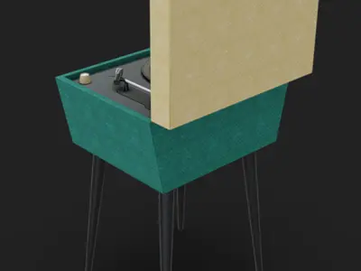 Vinyl Record Player Low-poly 3D model