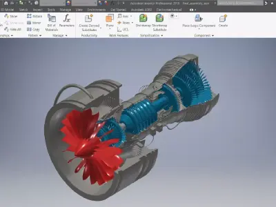 Jet Engine Assembly 3d model 3D model