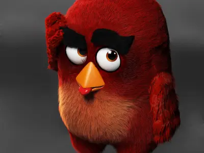 Angry Bird Red Low-poly 3D model
