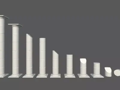 Modular Roman Columns 2 Low-poly 3D model