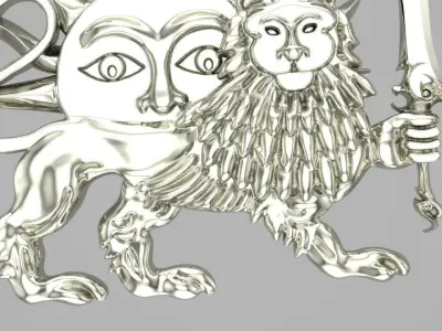 pahlavi dynasty very simple shir va khorshid 3D print model