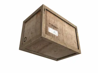 Old Wooden Cargo Crate 1 PBR Low-poly 3D model
