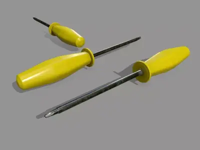 screwdriver pair of screwdrivers Low-poly 3D model purchase
