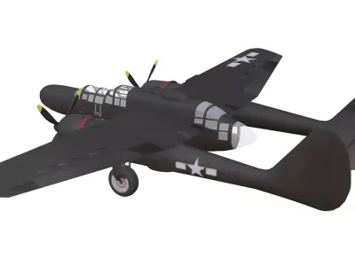 Northrop P-61 Black Widow Low-poly 3D model purchase