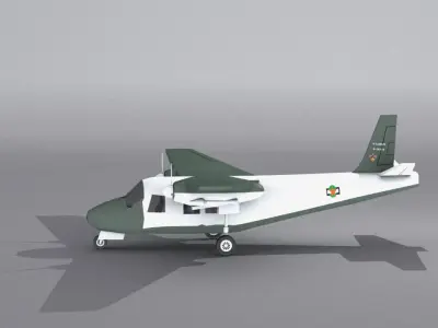 Aero Commander 500 Low-poly 3D model